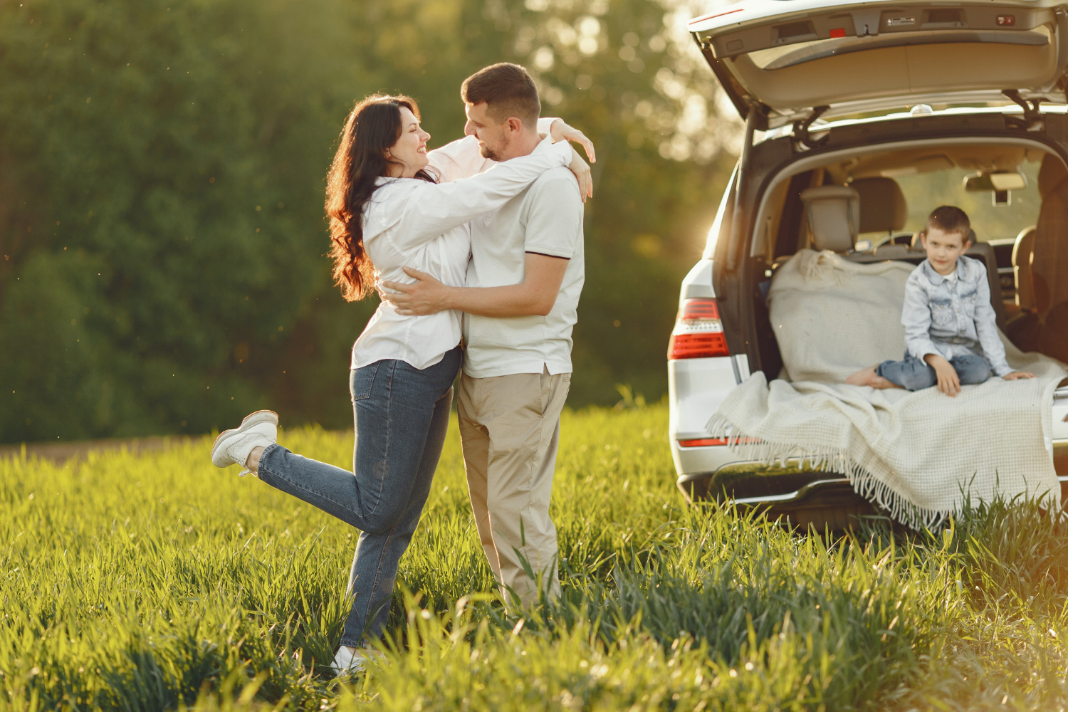 Couple reviewing policy